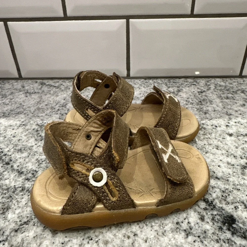 Infant Twisted X Brown Leather Sandals Size 2 Western‎ Shoes